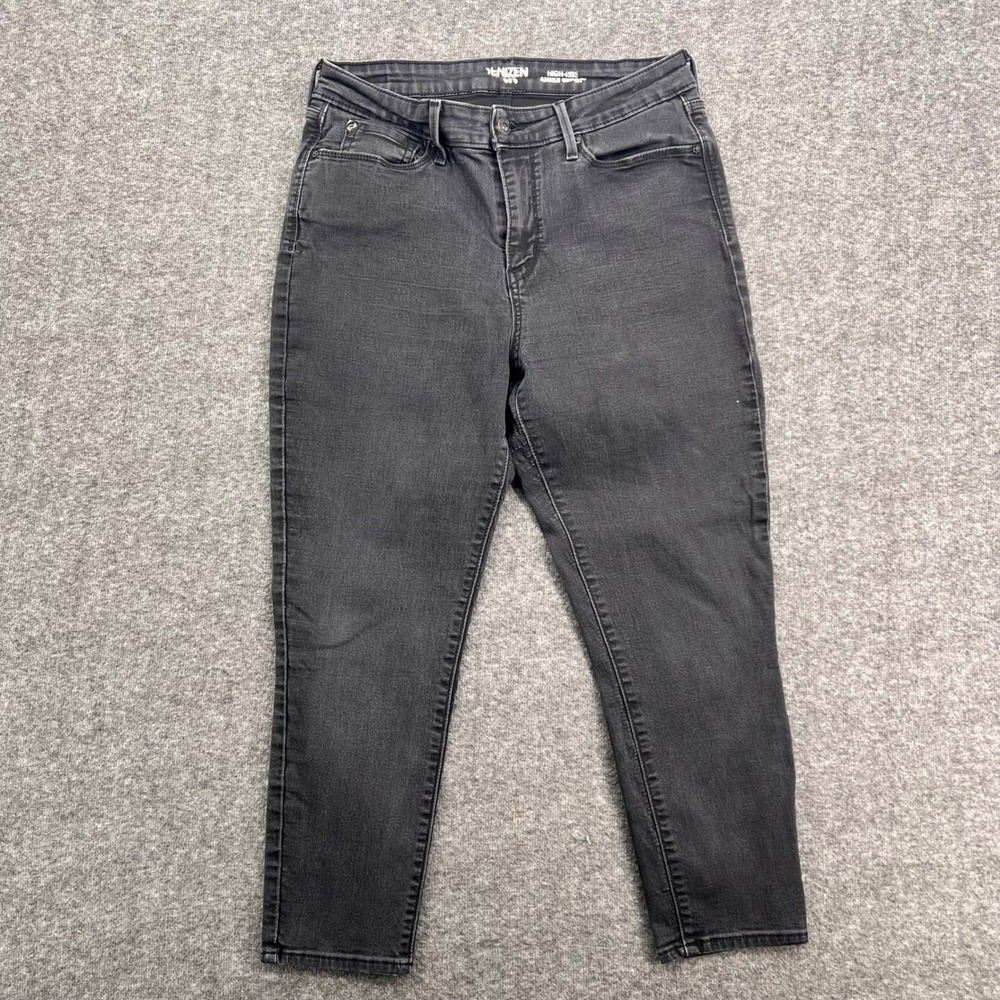 Denizen Levi's Women High Rise Ankle Skinny Jeans Washed Black Size 8 / 29W Crop
